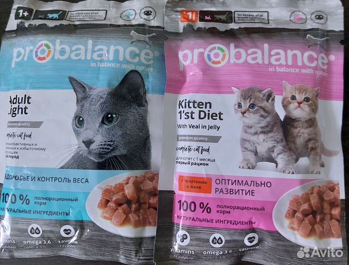 Сухой и влажный корм для кошек