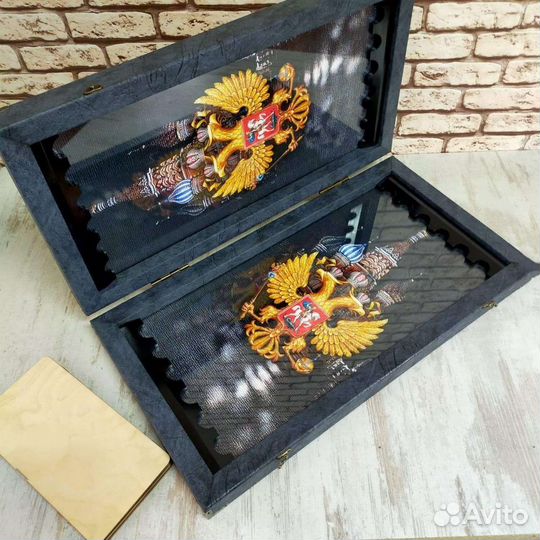 Нарды ручной работы со стеклом