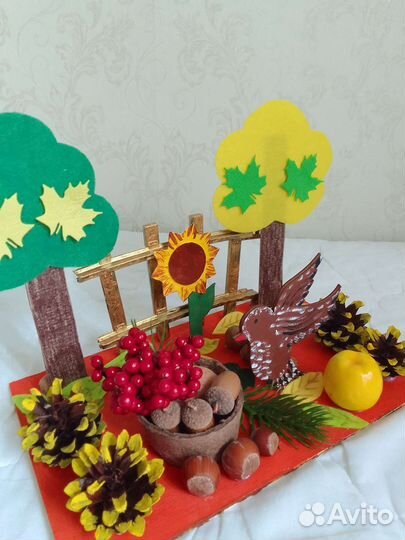 Поделка осенняя птичка в детский сад школу