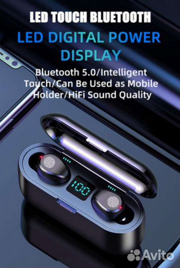 Новые F9 беспроводные наушники Bt 5,0 TWS 8D hifi
