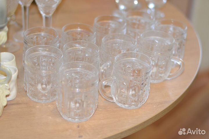 Штоф, рюмки, бокалы, кружки, набор для мате