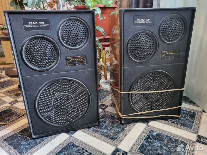 Акустика колонки СССР 25ас-109 ретро винтаж