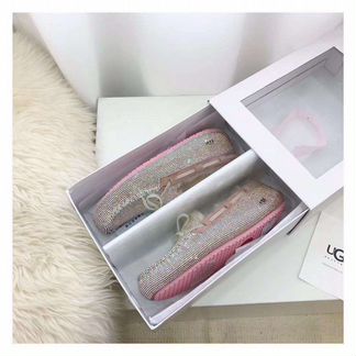 Эспадрильи мокасины лоферы зима угг со стразами