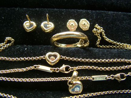 Chopard серьги кольцо браслет и кулон Золото 750