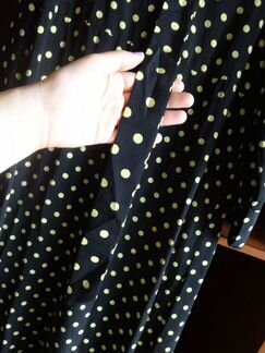 Черное макси платье в горошек only