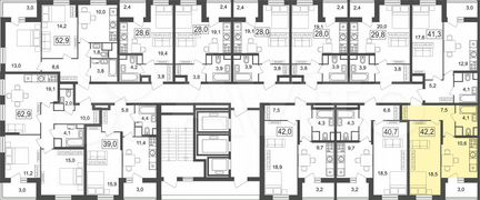 1-к квартира, 42.2 м², 4/25 эт.