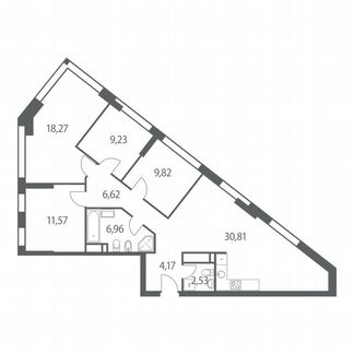4-к квартира, 100 м², 25/51 эт.