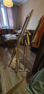 Вешалка напольная зеркало на колёсиках