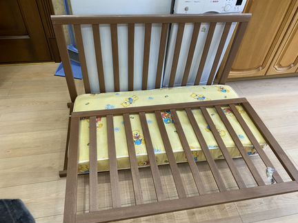 Детская кровать Кубаньлесстрой (+матрас,бортики)