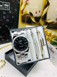 Милый женский набор Tissot часы + два браслета