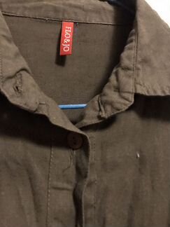 Льняная рубашка с коротким рукавом