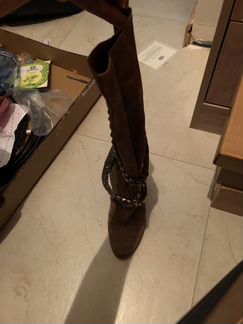 Замшевые сапоги Зара