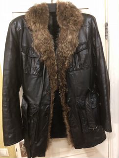 Куртка кожаная с подкладом из кролика Jorg Weber