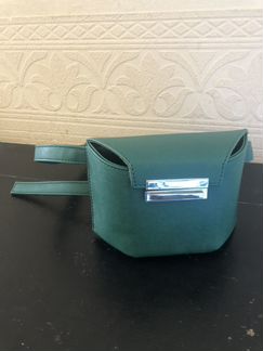 Сумка поясная зелёная дизайнерская