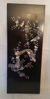 Винтажное настенное панно перламутр лак Вьетнам