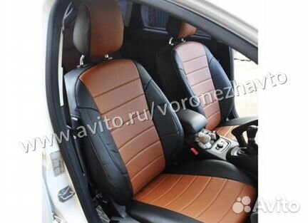 Чехлы в салон авто автопилот черные с коричневым