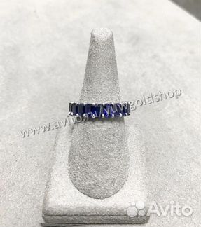Золотое кольцо с сапфирами 6.1 ct