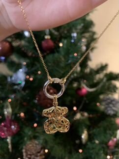 Кулон с цепочкой и мишкой vermeil hold tous Холд Т