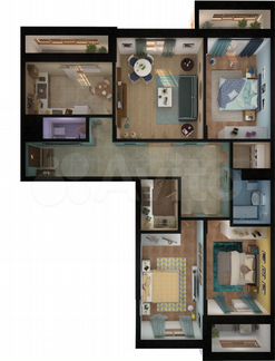 4-к квартира, 119.2 м², 5/19 эт.