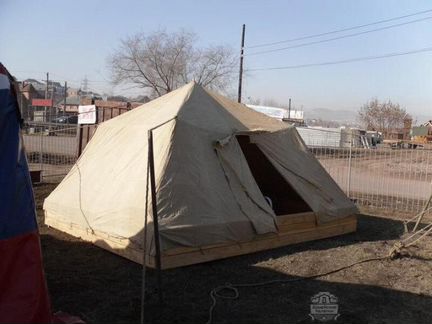 Штабная армейская лагерная палатка с каркасом Уз68