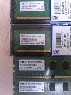 Память Foxline 2Gb DDR3 1333 CL9 (за 4 шт - 8 Gb)