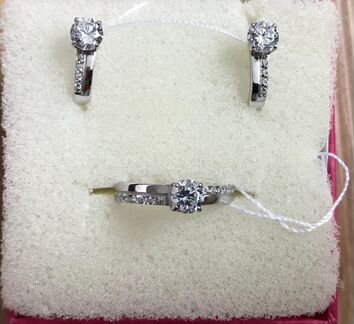 Изысканые аккуратные серьги с кольцом серебро 925