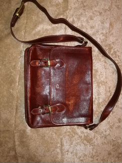 Портфель на ремне, планшет, кожа