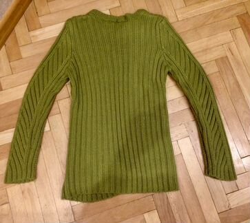 Пуловер/свитер теплый олива бусины р.44-46