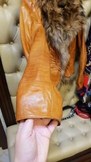 Кожанная куртка с натуральным мехом