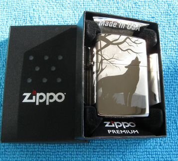 Zippo Premium Howling Wolf Black Ice зажигалка