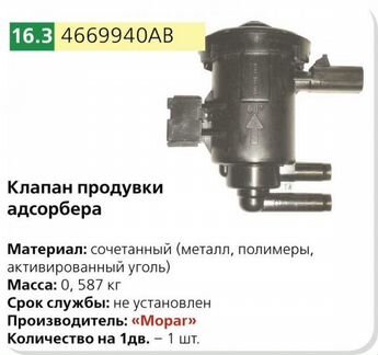 Клапан адсорбера