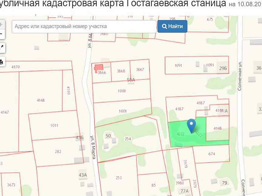 Кадастровая карта гостагаевская