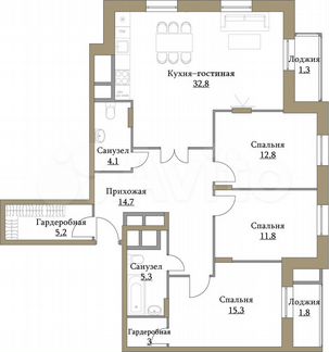 4-к квартира, 108.1 м², 17/17 эт.