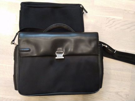 Портфель Piquadro, б/у, черная кожа