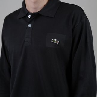 Поло с длинным рукавом Lacoste черное