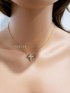 Золотой крест с бриллиантами 1.1 ct