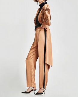 Шелковые/сатиновые Брюки/штаны Zara