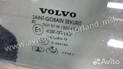 Стекло боковой двери левое заднее Volvo XC60, 2012