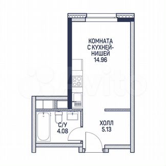 Апартаменты-студия, 24.2 м², 11/22 эт.