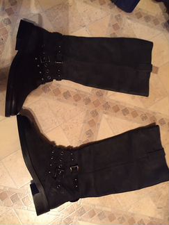 Сапоги 40р, кожаные,чёрные, Австрия