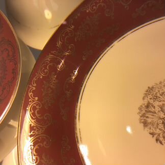 Фарфор антиквариат чашка тарелка блюдце позолота