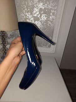 Туфли Prada синие оригинал сафьяно