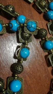 Бусы из бирюзы и бронзы