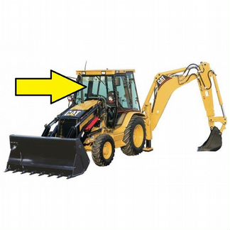 Стекло лобовое верхние Caterpillar 428 d/432d