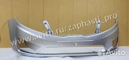 Бампер Kia Rio серебристый 2011 под туманки