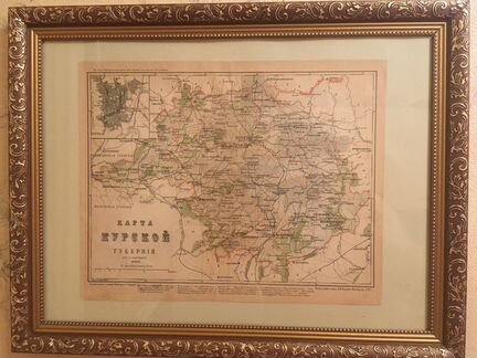 Карта Курской губернии 189х г. Оригинал