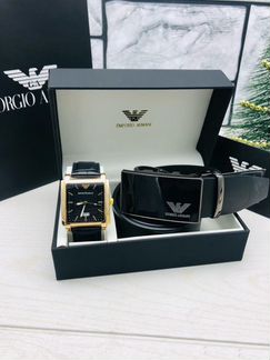 Брутальный муж набор Emporio Armani часы + ремень