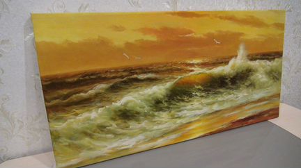 Балтийское море, холст, масло, 60х120см,живопись