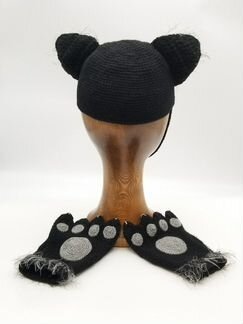 Уши и лапы кота шапочка с кошачьими ушками