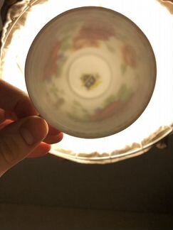 Чашка фарфоровая с блюдцем и подставкой